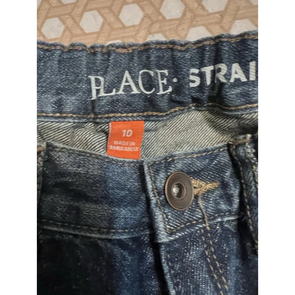 Childrens Place Boys Size 10 Straight Denim Blue Jeans‎ Adjustable Waist